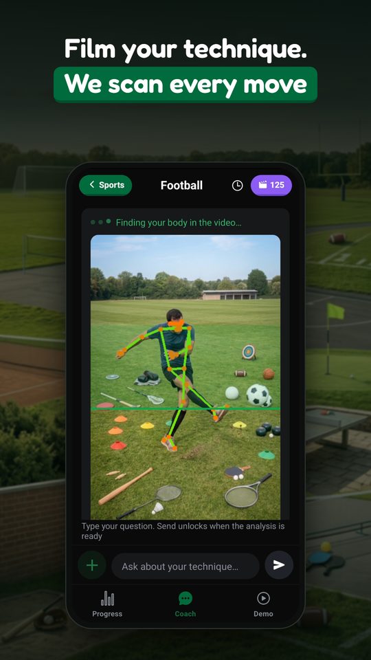 The body scan finding a player's joints in a football clip